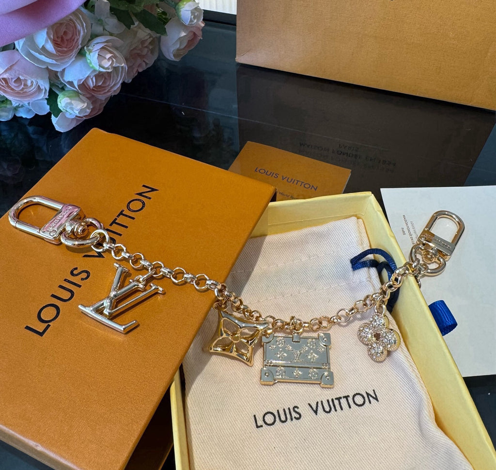 LOUIS VUITTON Canvas Cherry Blossom Bag Charm Keychain