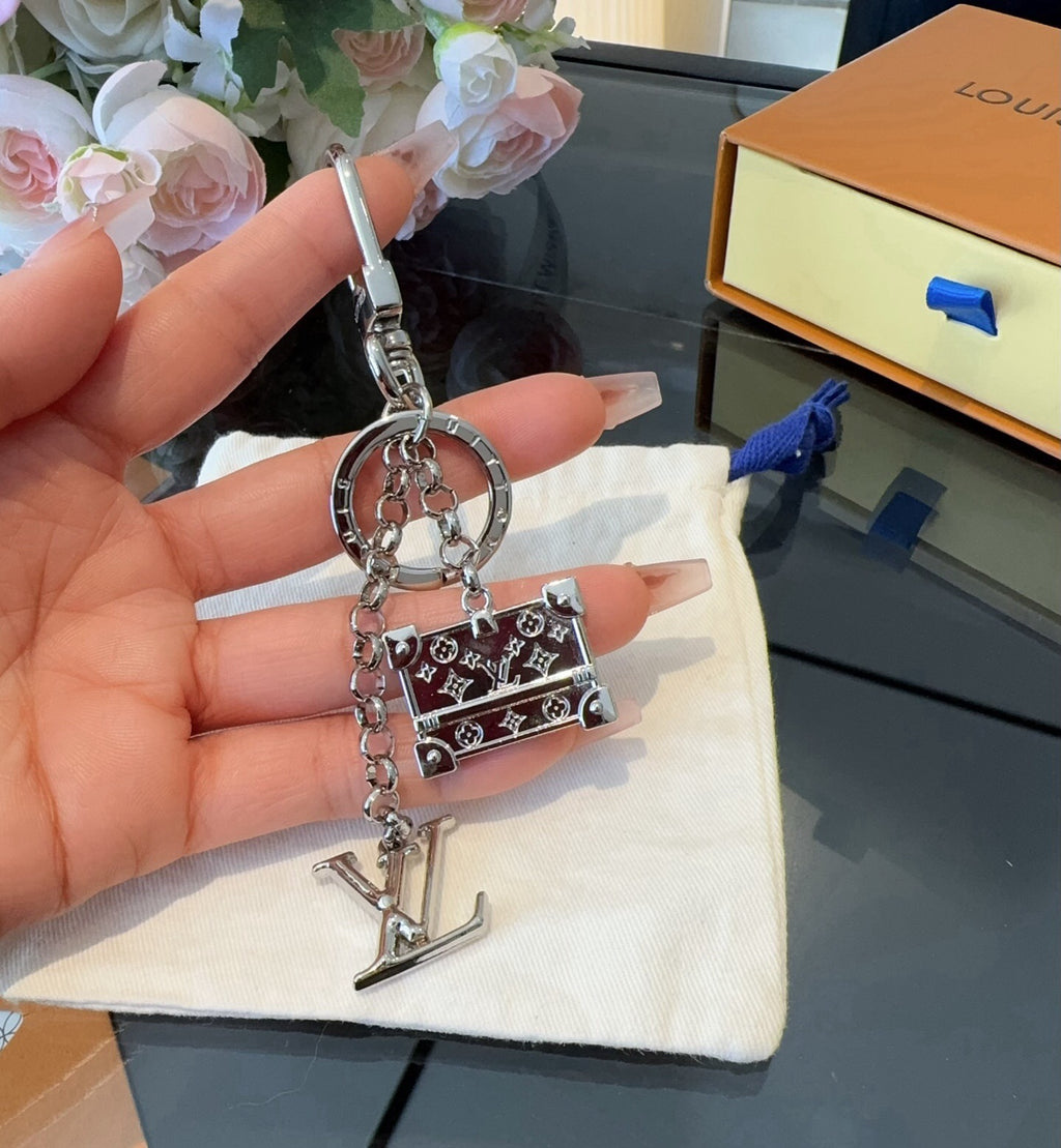 Canvas Flower Bag Charm Keychain