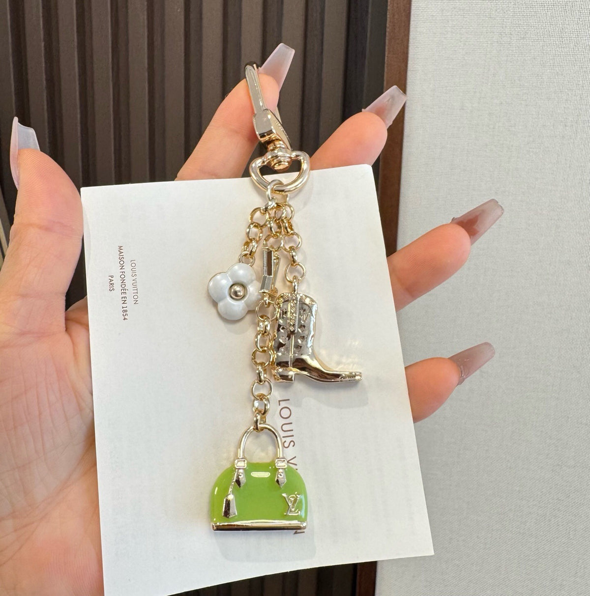 LOUIS VUITTON Metal Bag Charm Keychain