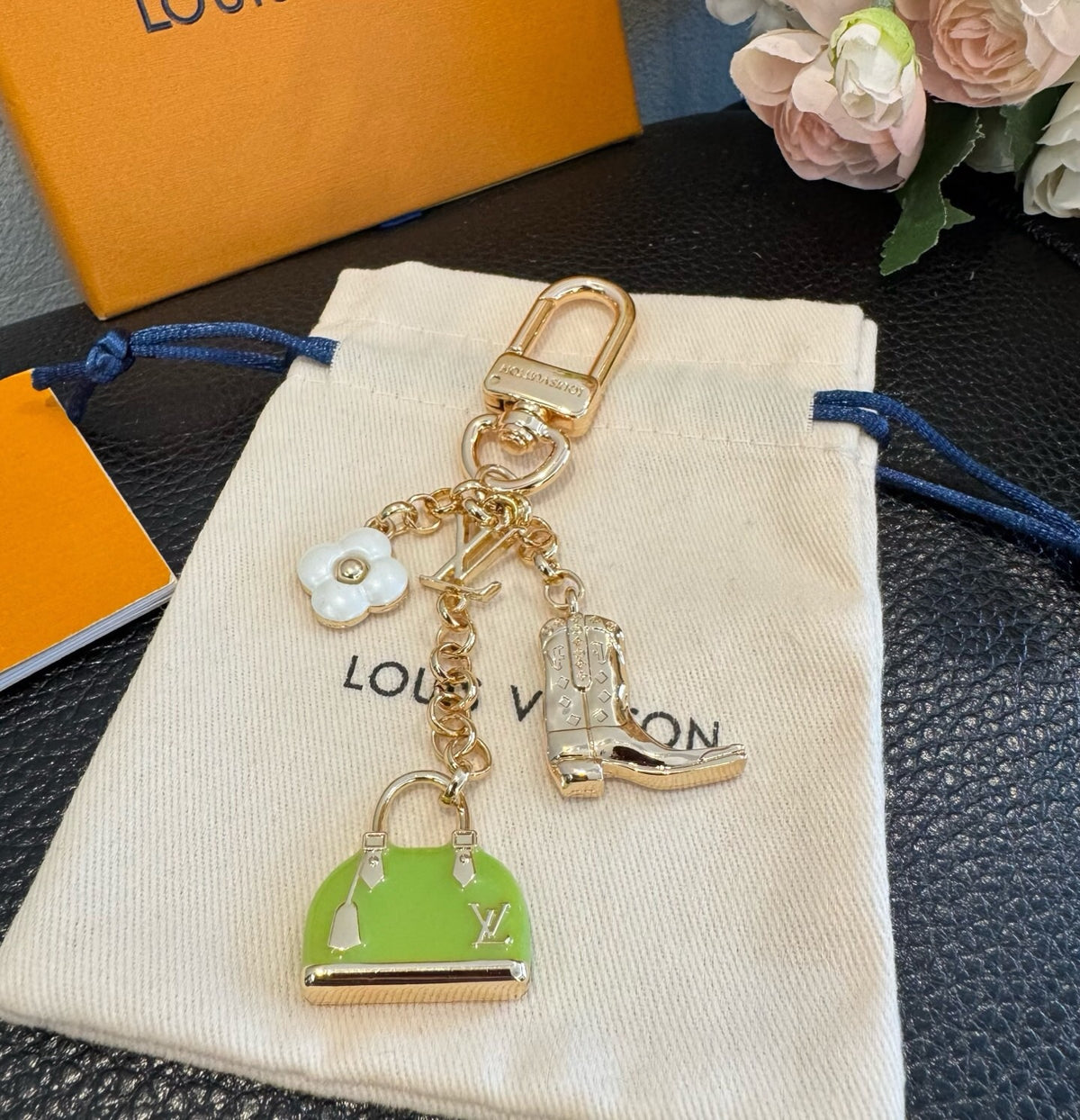 LOUIS VUITTON Metal Bag Charm Keychain
