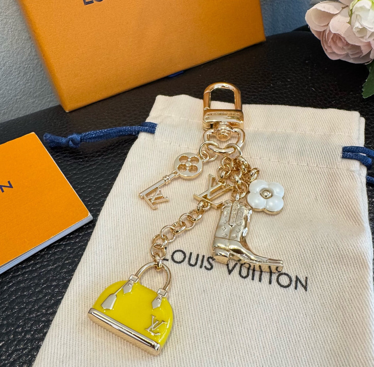 LOUIS VUITTON Metal Bag Charm Keychain