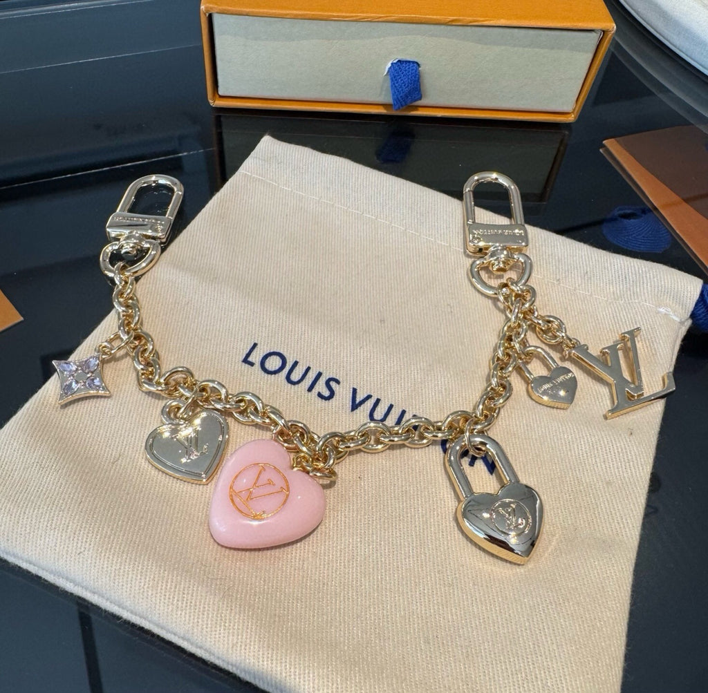 LOUIS VUITTON Canvas Cherry Blossom Bag Charm Keychain