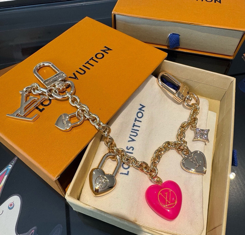 LOUIS VUITTON Canvas Cherry Blossom Bag Charm Keychain