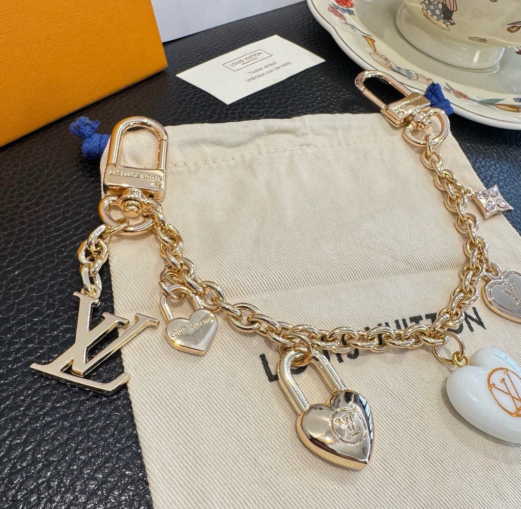 LOUIS VUITTON Canvas Cherry Blossom Bag Charm Keychain