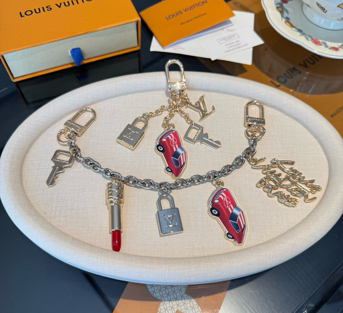 LOUIS VUITTON Logo Keychain
