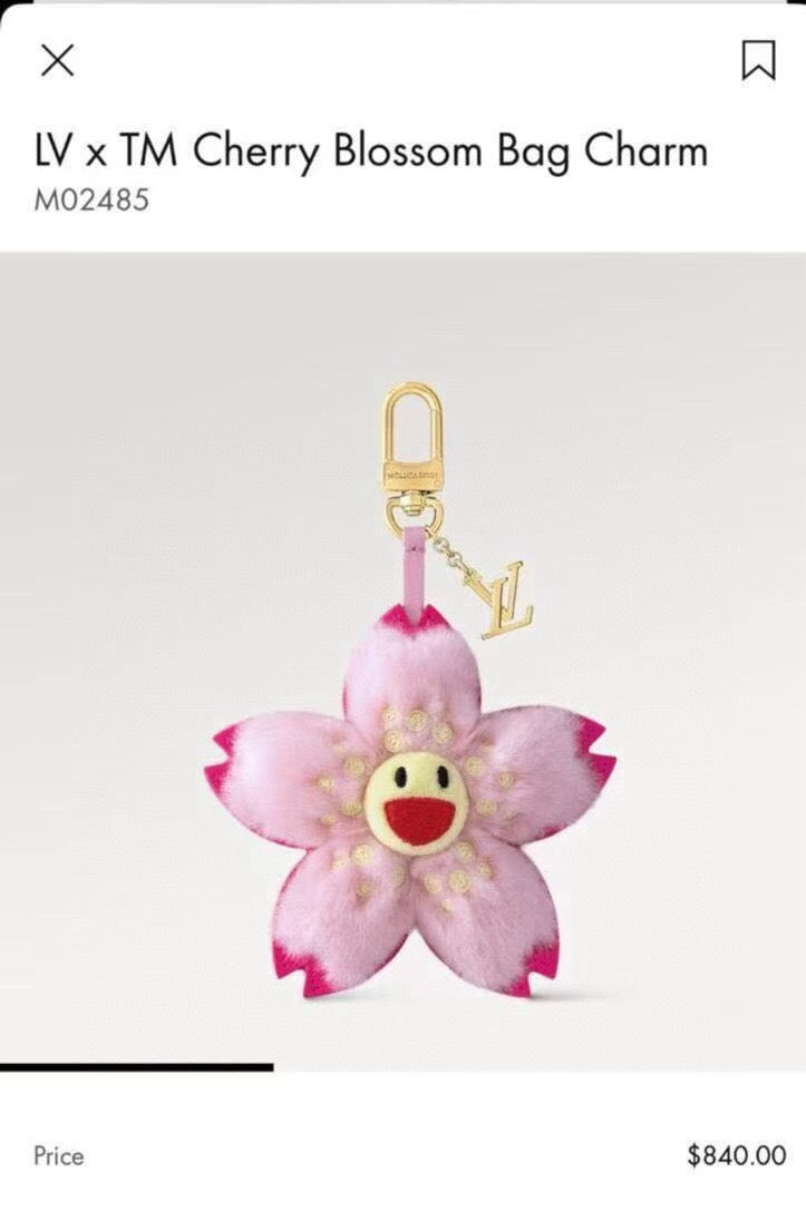 LOUIS VUITTON Leather Metal Bag Charm Keychain