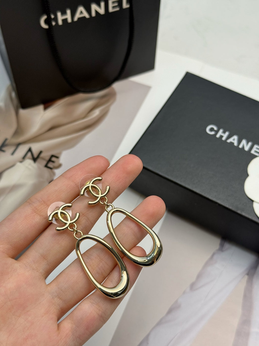 CHANEL Gold-Tone Earrings