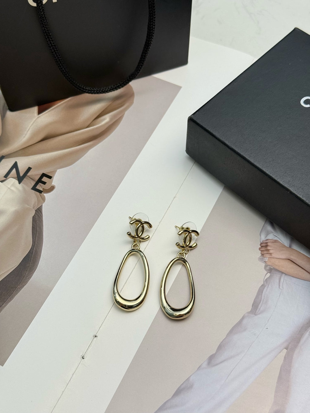 CHANEL Gold-Tone Earrings