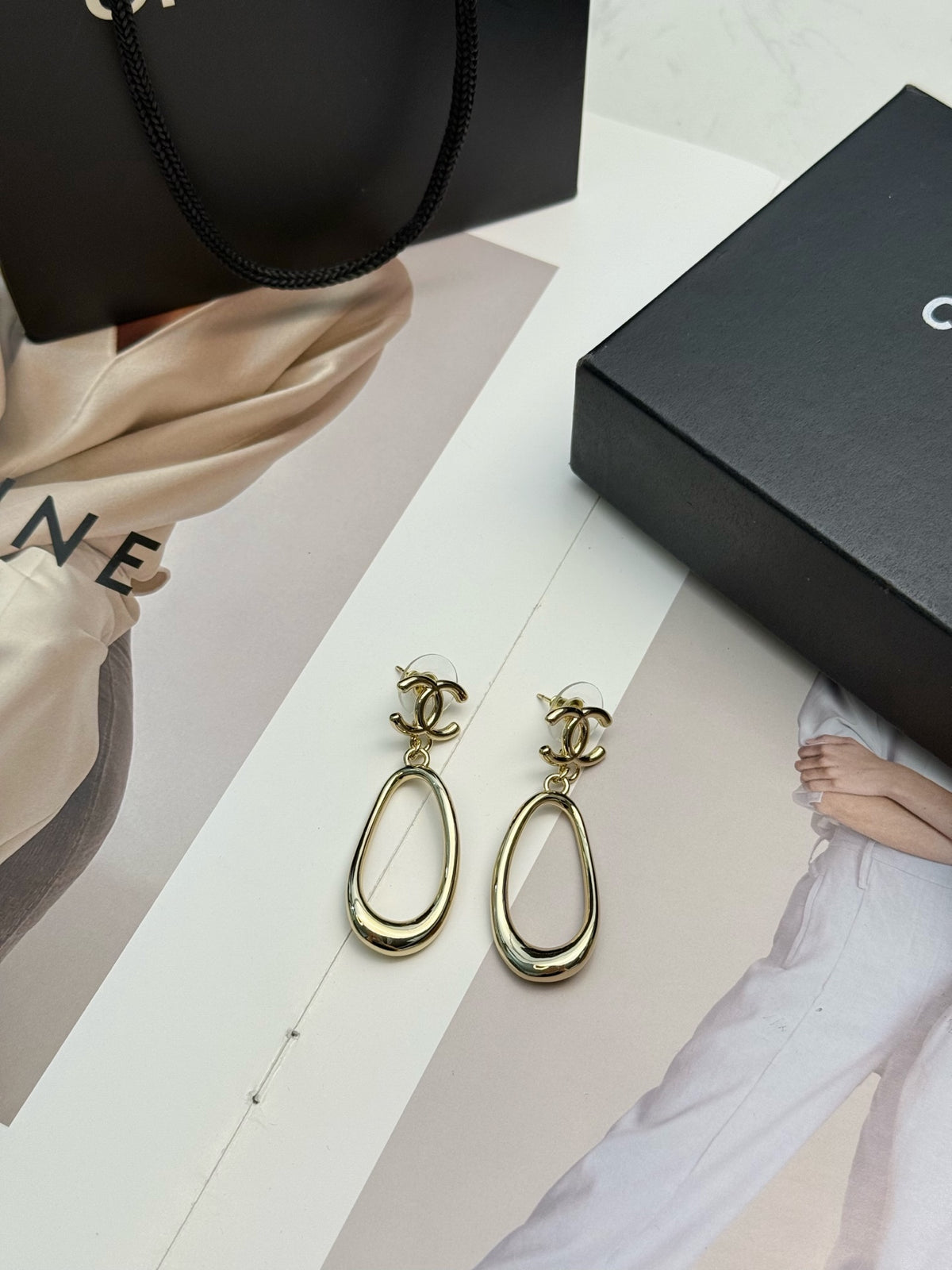 CHANEL Gold-Tone Earrings