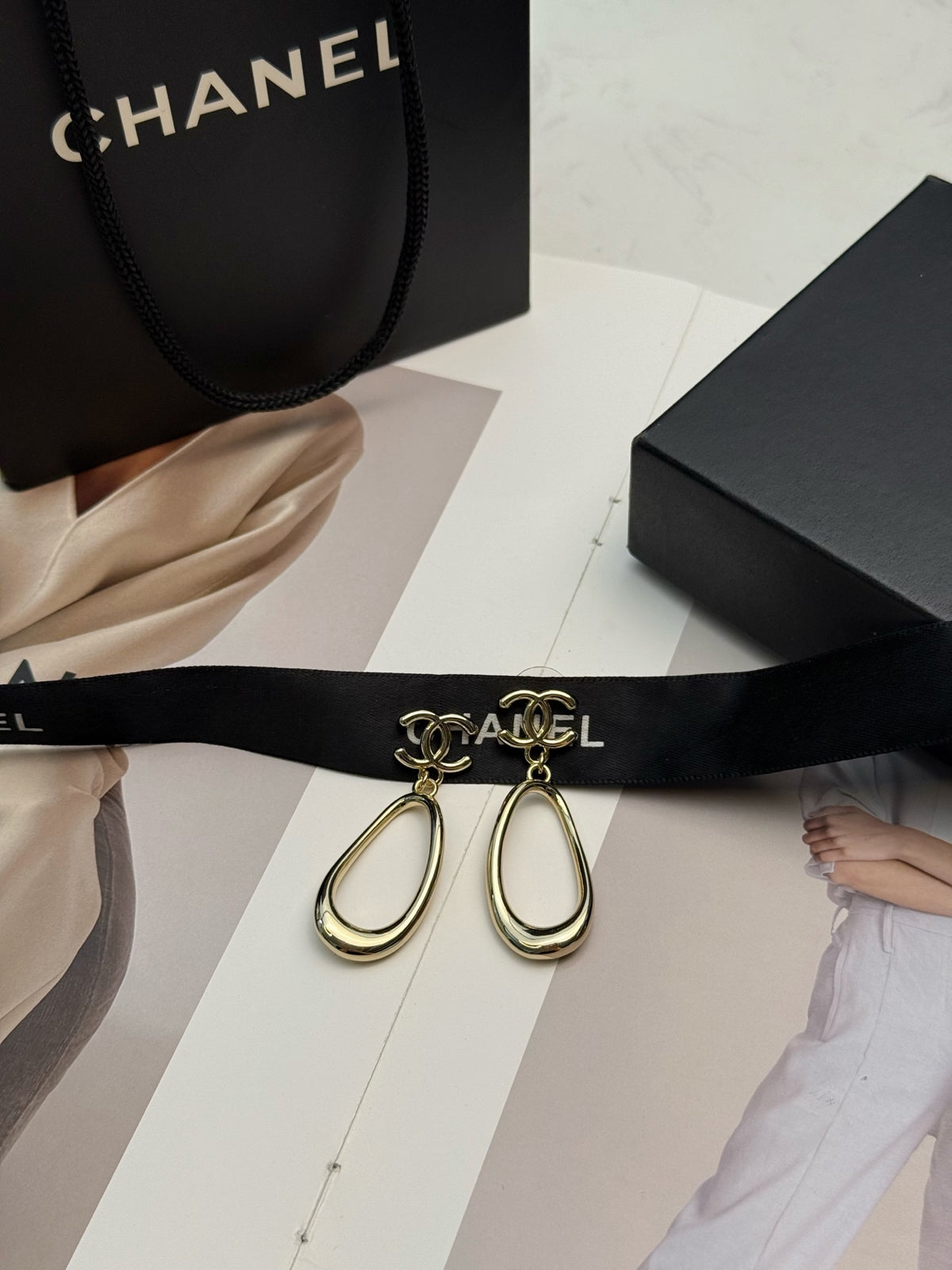 CHANEL Gold-Tone Earrings