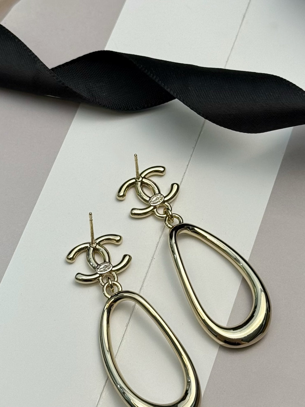 CHANEL Gold-Tone Earrings