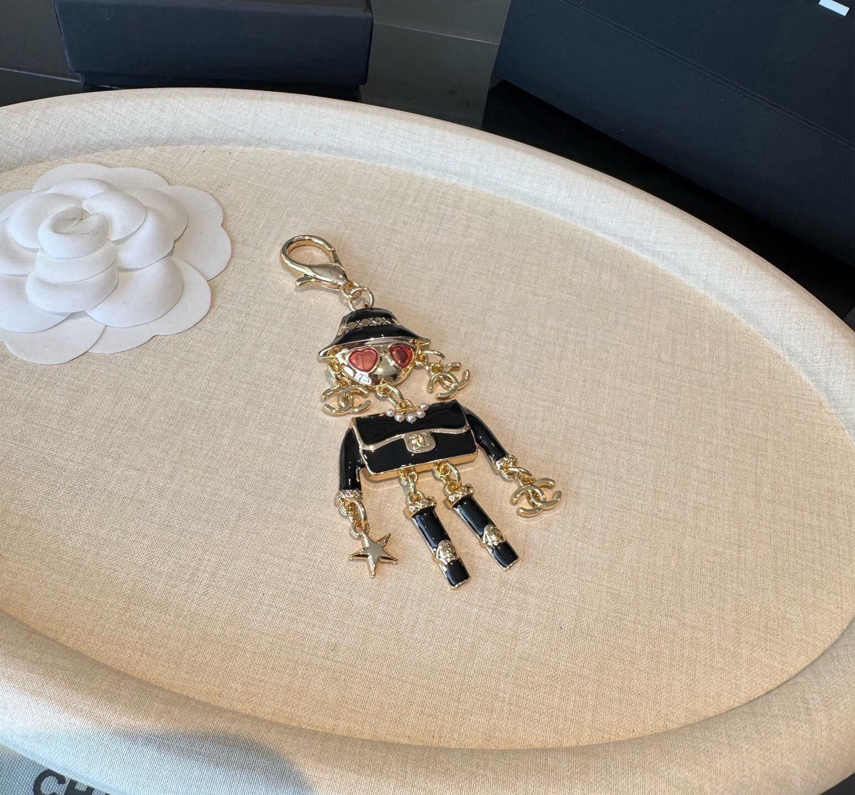 CHANEL Metal Bag Charm Keychain