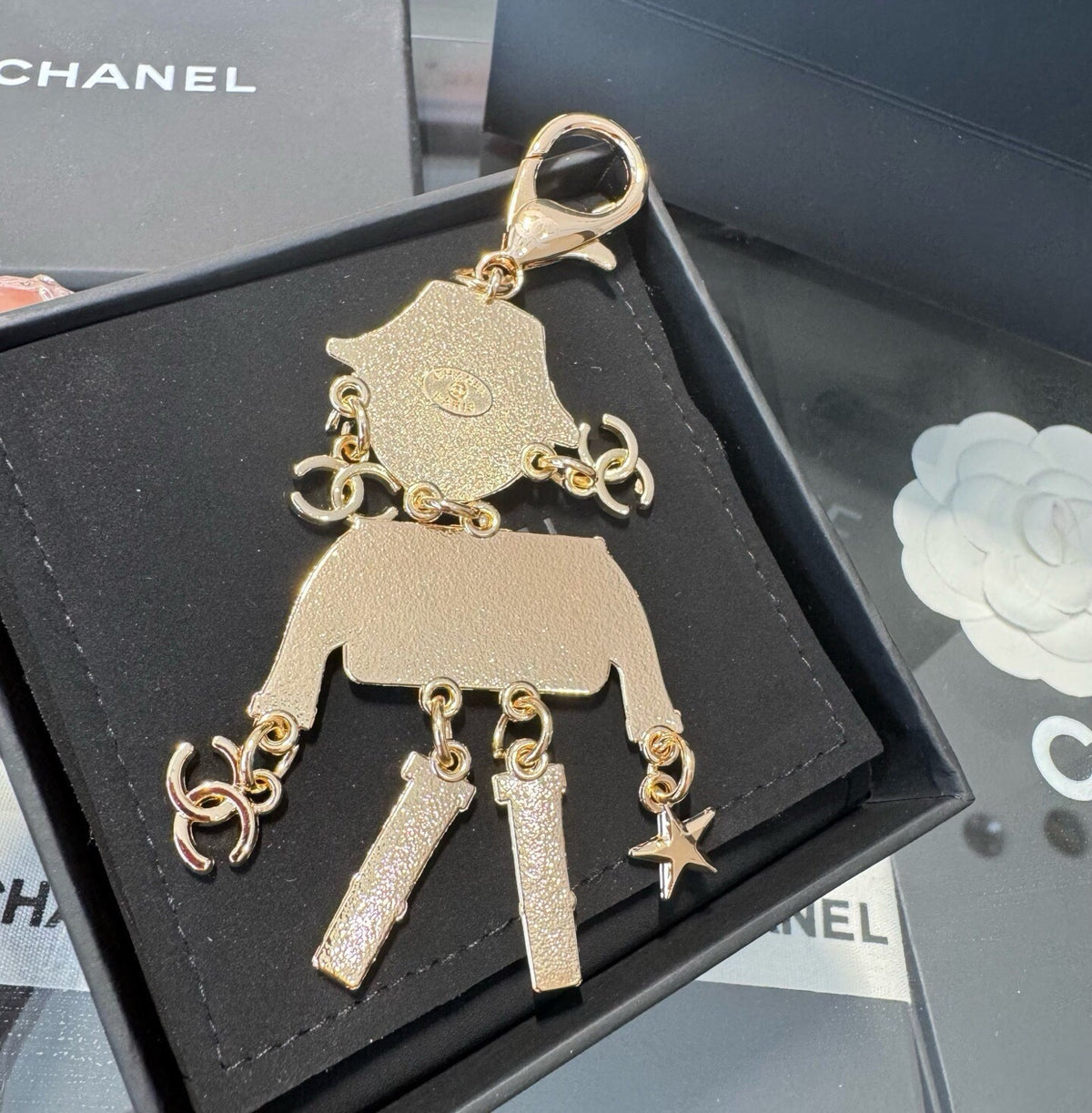 CHANEL Metal Bag Charm Keychain