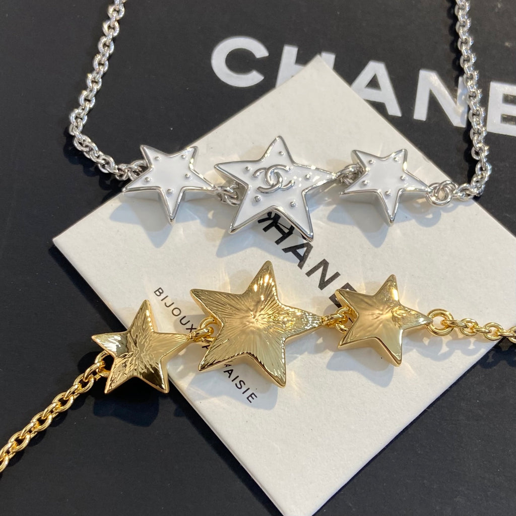 CHANEL Enamel Double-C Star Necklace
