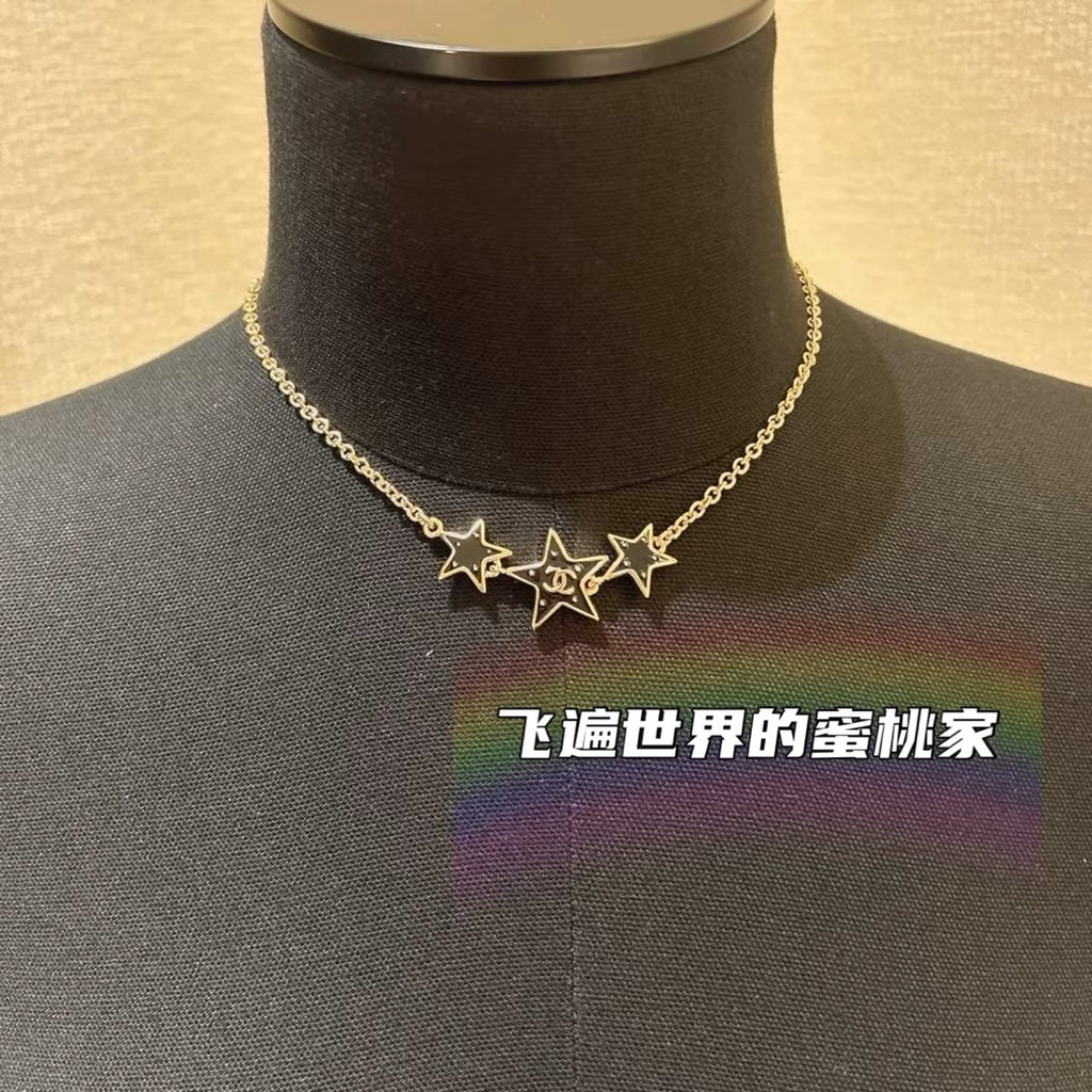 CHANEL Enamel Double-C Star Necklace