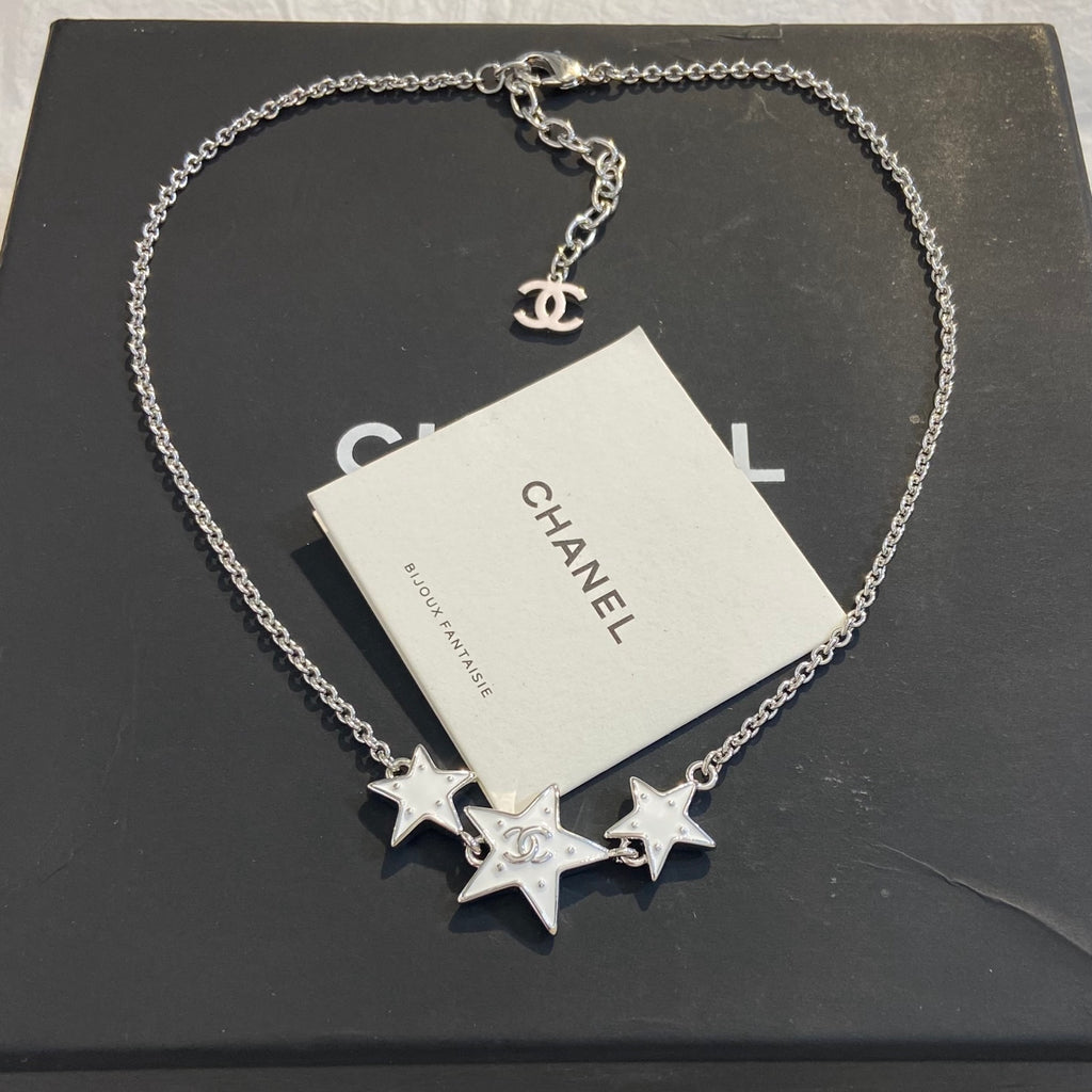 CHANEL Enamel Double-C Star Necklace