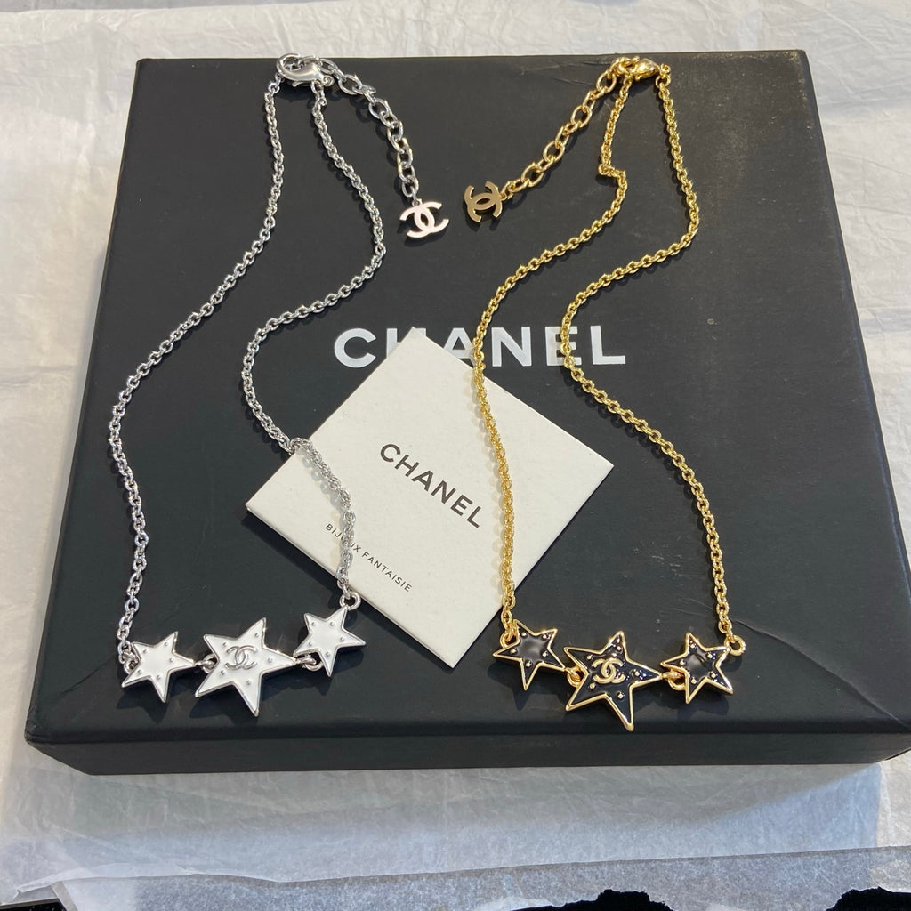 CHANEL Enamel Double-C Star Necklace
