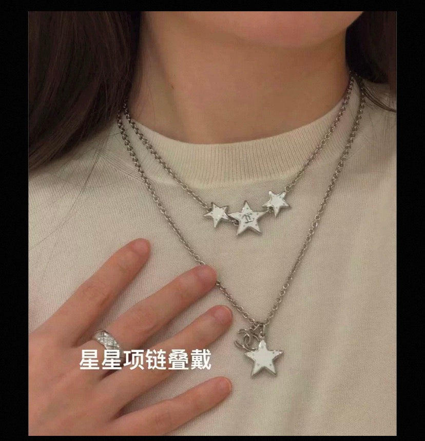 CHANEL Enamel Double-C Star Necklace