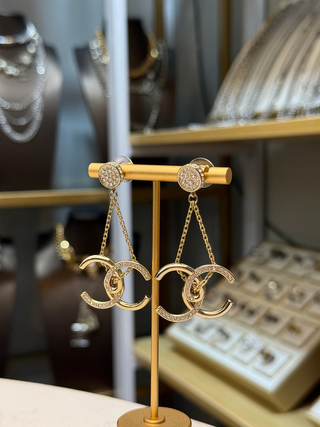 CHANEL Black Earrings