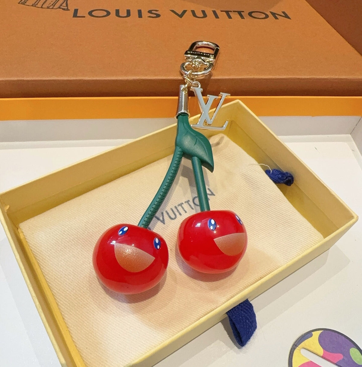 LOUIS VUITTON M02476 Metal Logo Bag Charm Keychain