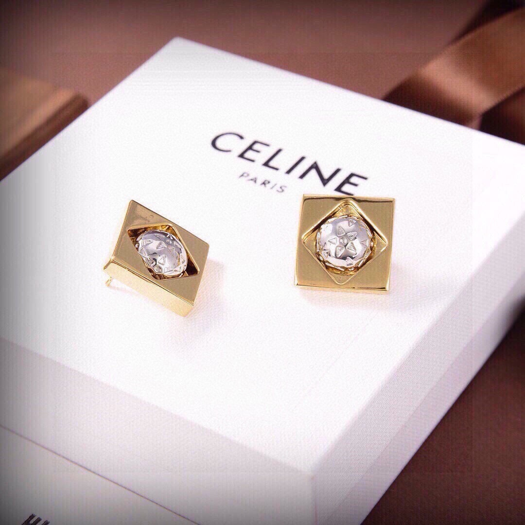 CELINE Gold-Tone Earrings