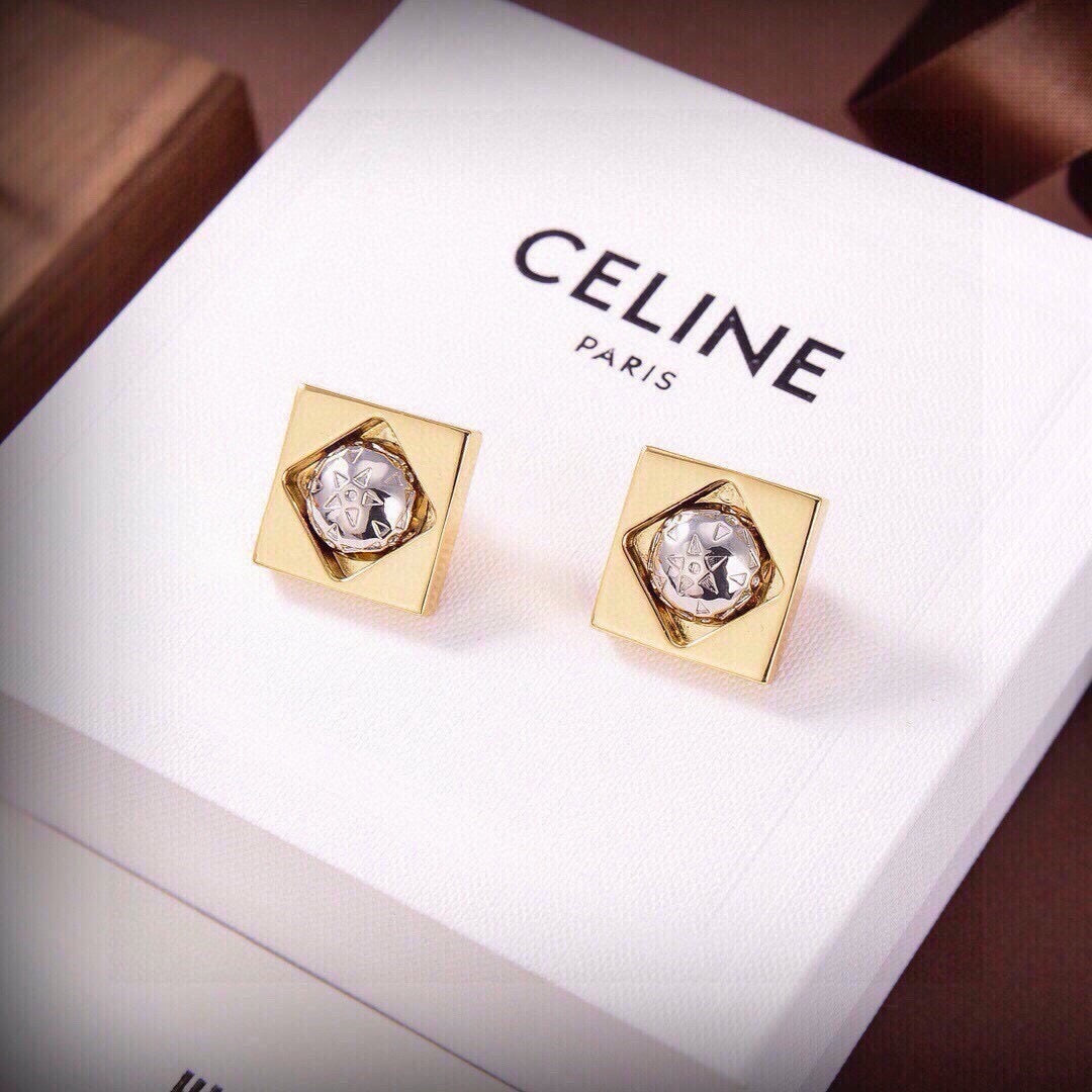 CELINE Gold-Tone Earrings