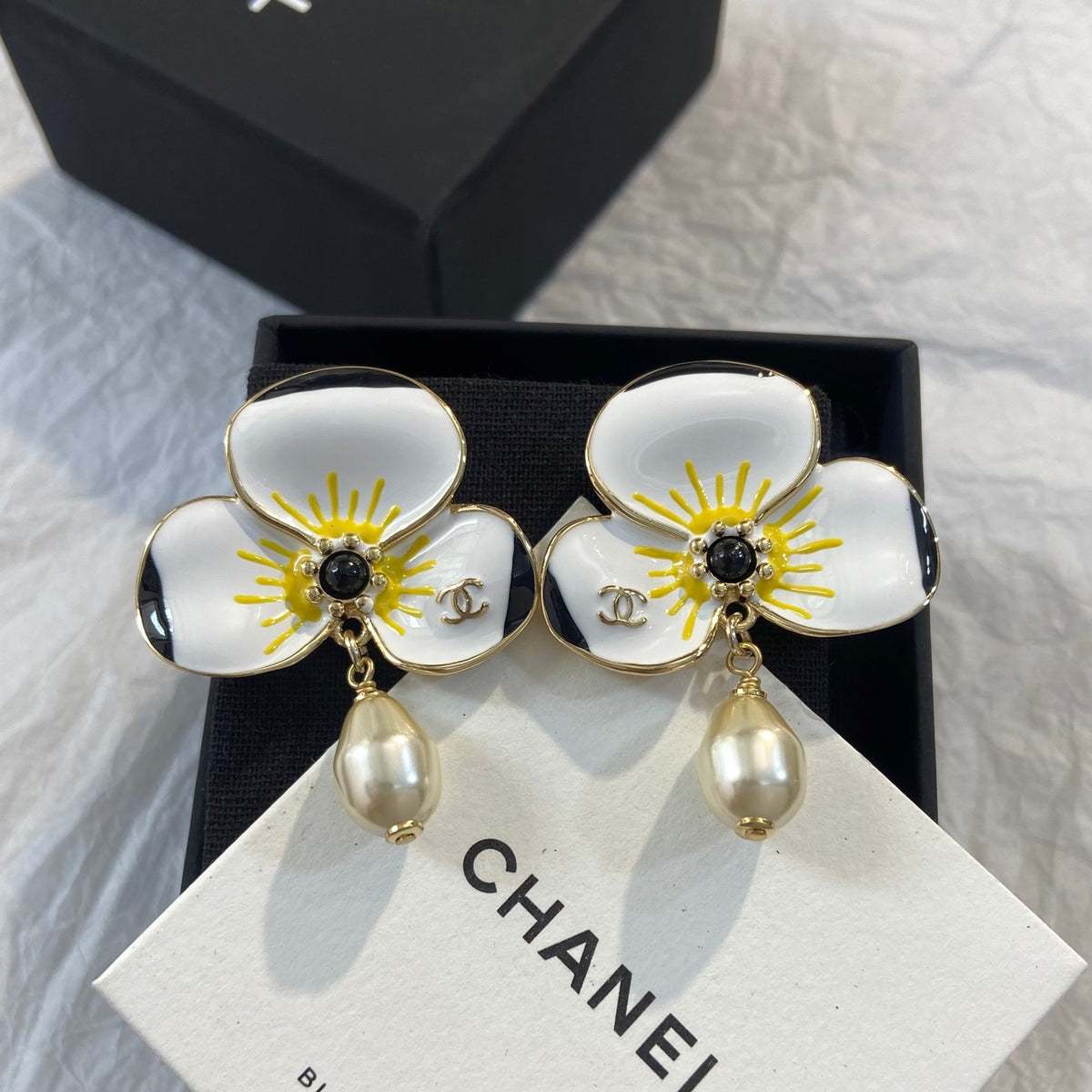 White Red Earrings