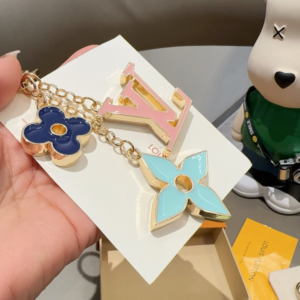LOUIS VUITTON Canvas Bag Charm Keychain