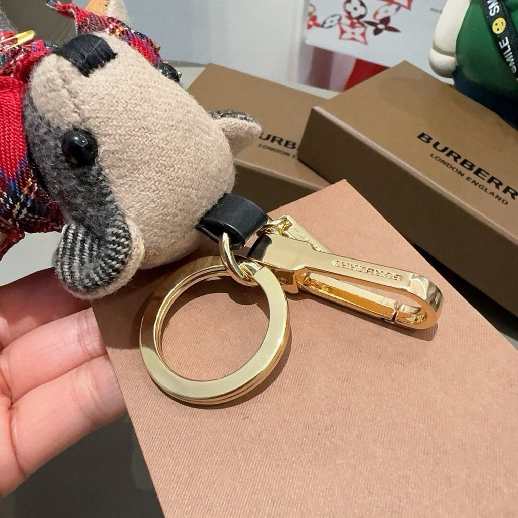 BURBERRY Metal Bag Charm Keychain