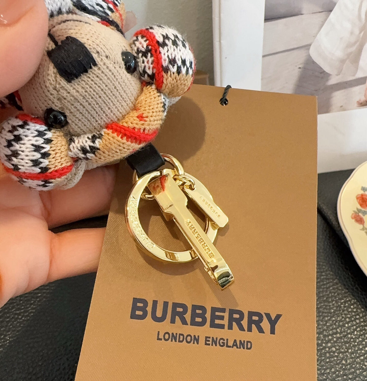 BURBERRY Metal Bag Charm Keychain
