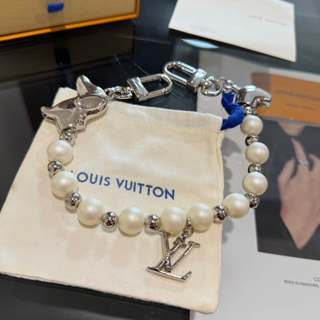 Pearl Logo Bag Charm Keychain