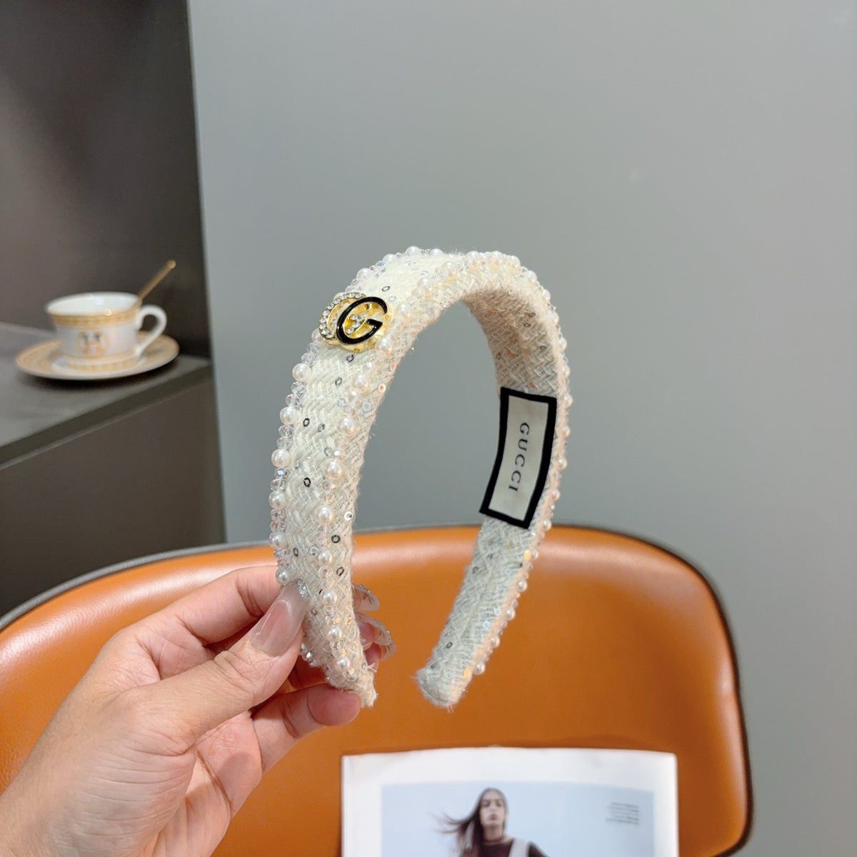 GUCCI Pearl Wide Vintage Headband