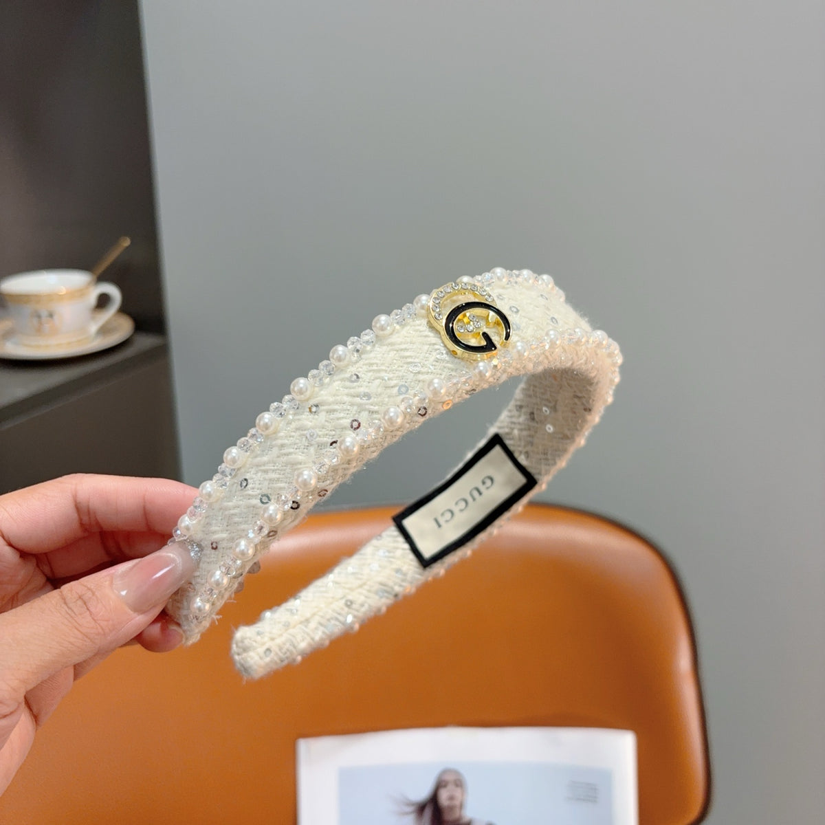 GUCCI Pearl Wide Vintage Headband