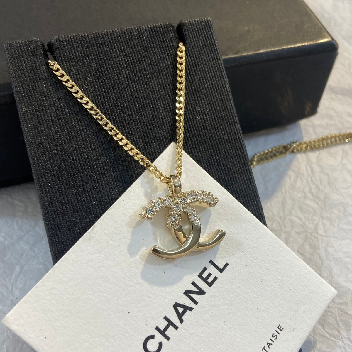 CHANEL Crystal Double-C Necklace