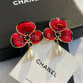 White Red Earrings