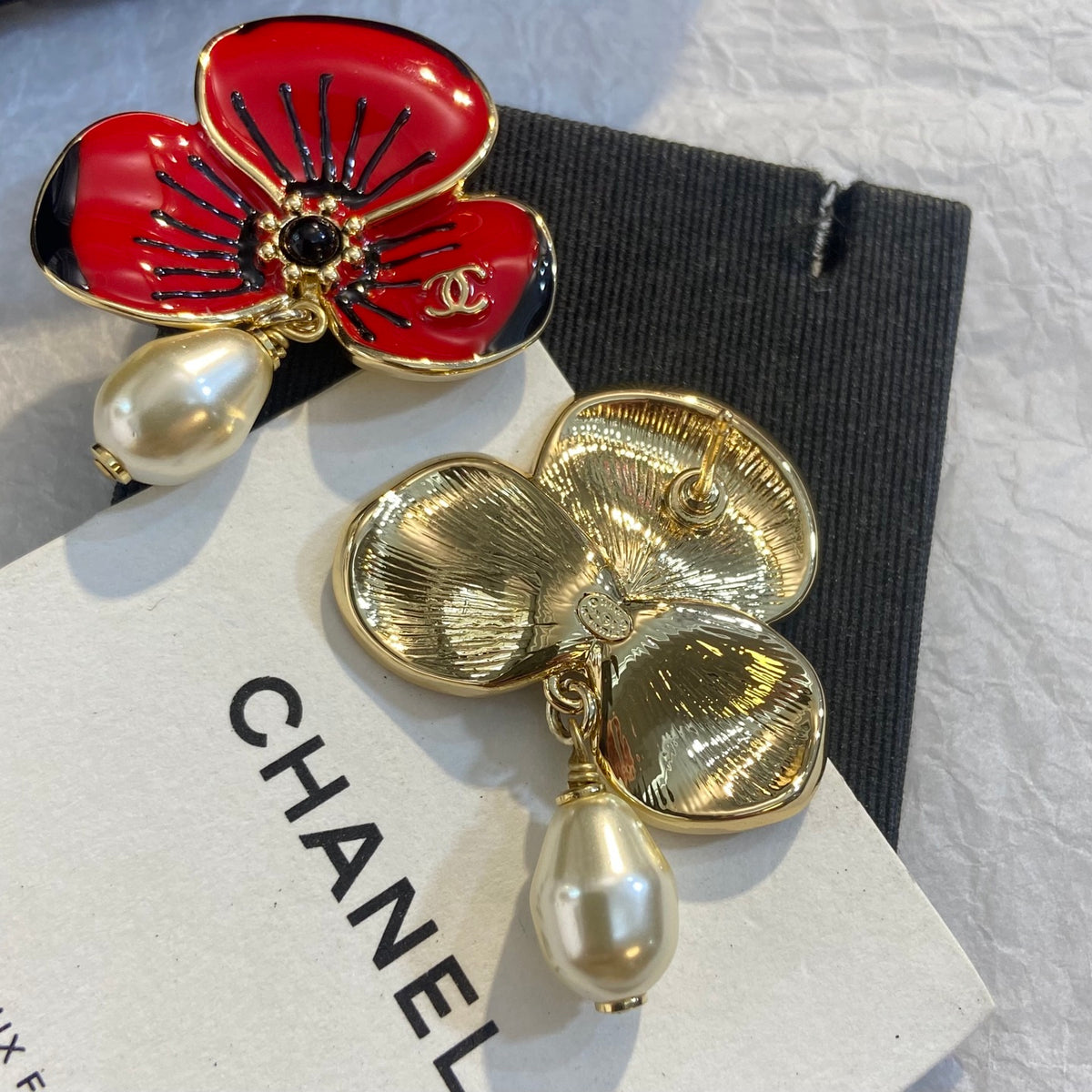 White Red Earrings