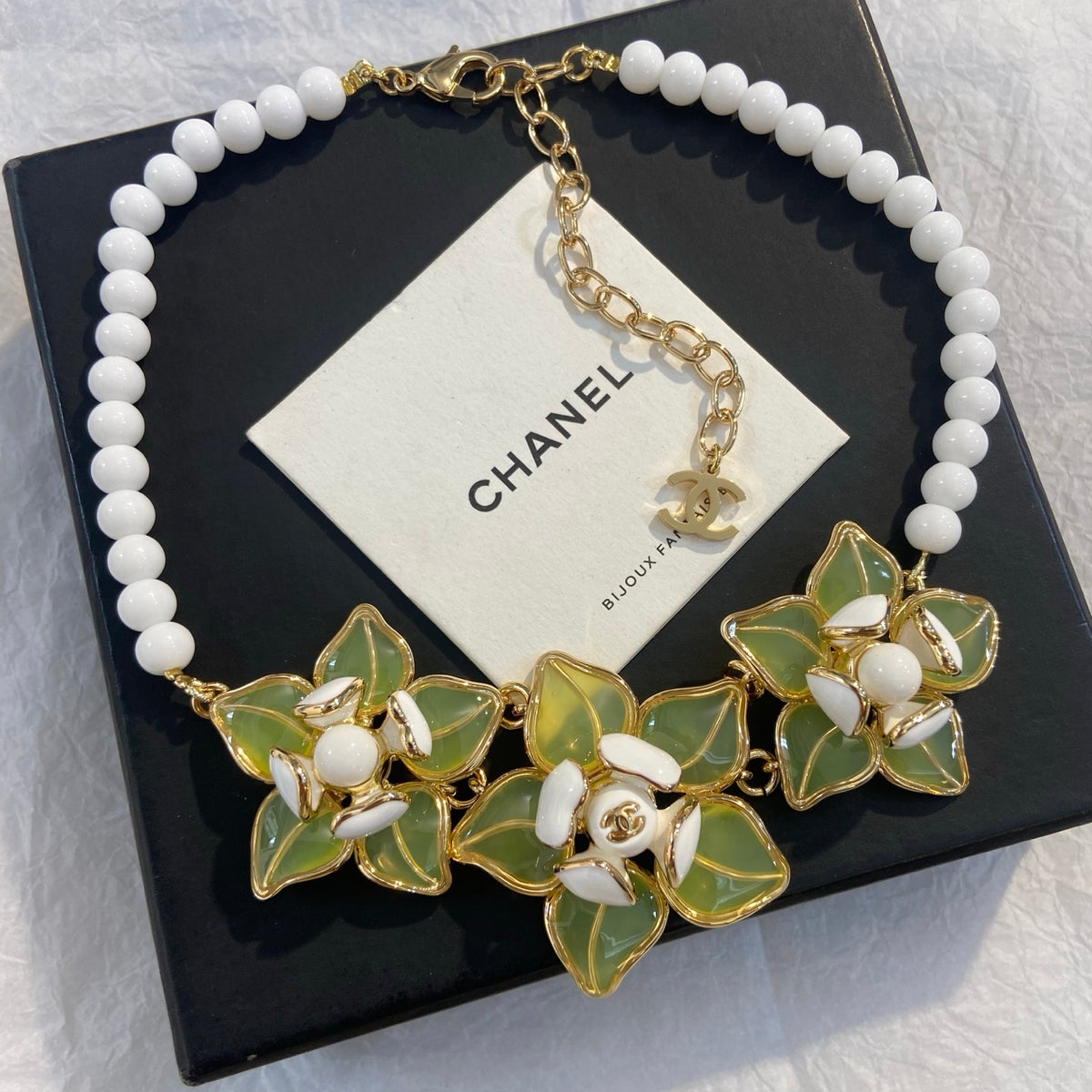 CHANEL Enamel Camellia Necklace