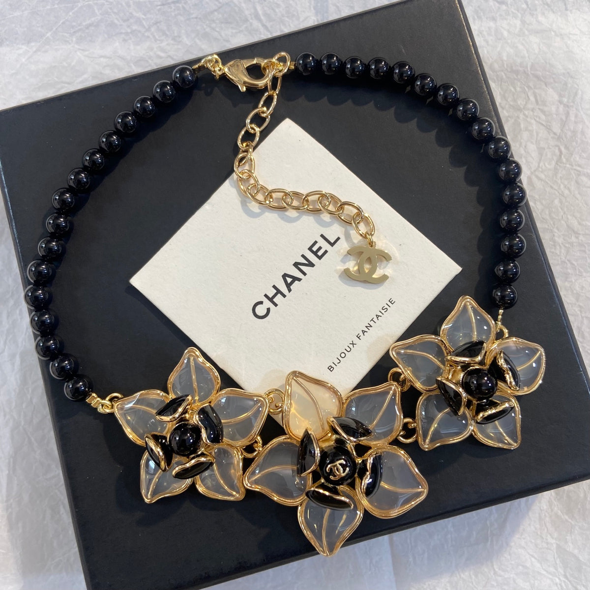 CHANEL Enamel Camellia Necklace