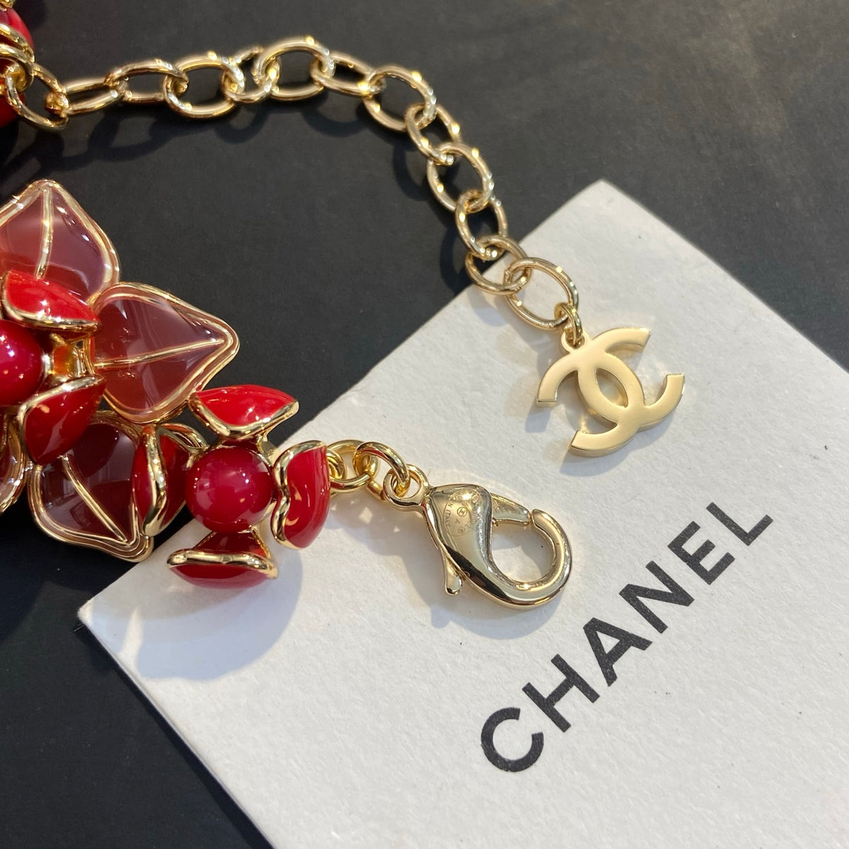 CHANEL Enamel Camellia Necklace
