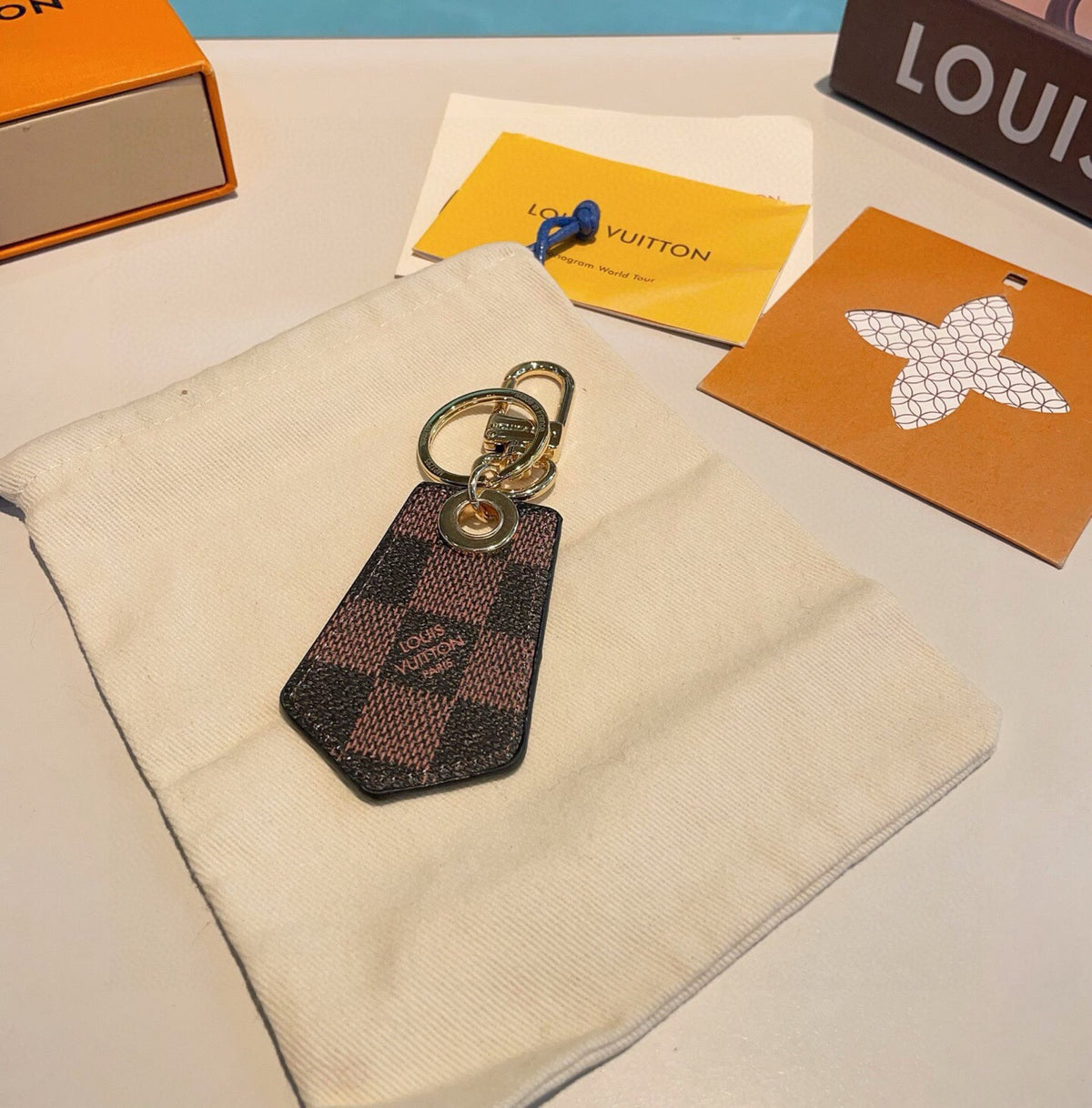 Canvas Metal Bag Charm Keychain