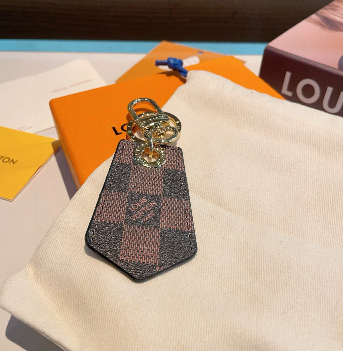 Canvas Metal Bag Charm Keychain