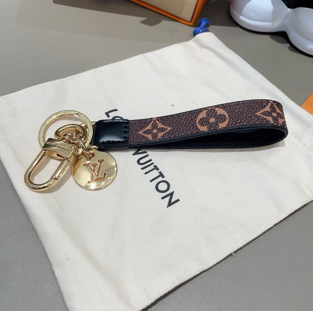 LOUIS VUITTON Canvas Metal Bag Charm Keychain