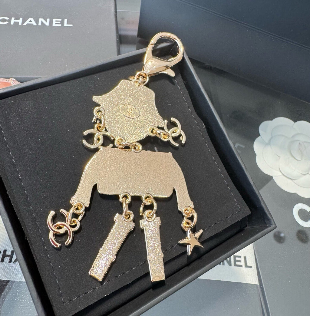 CHANEL Metal Bag Charm Keychain