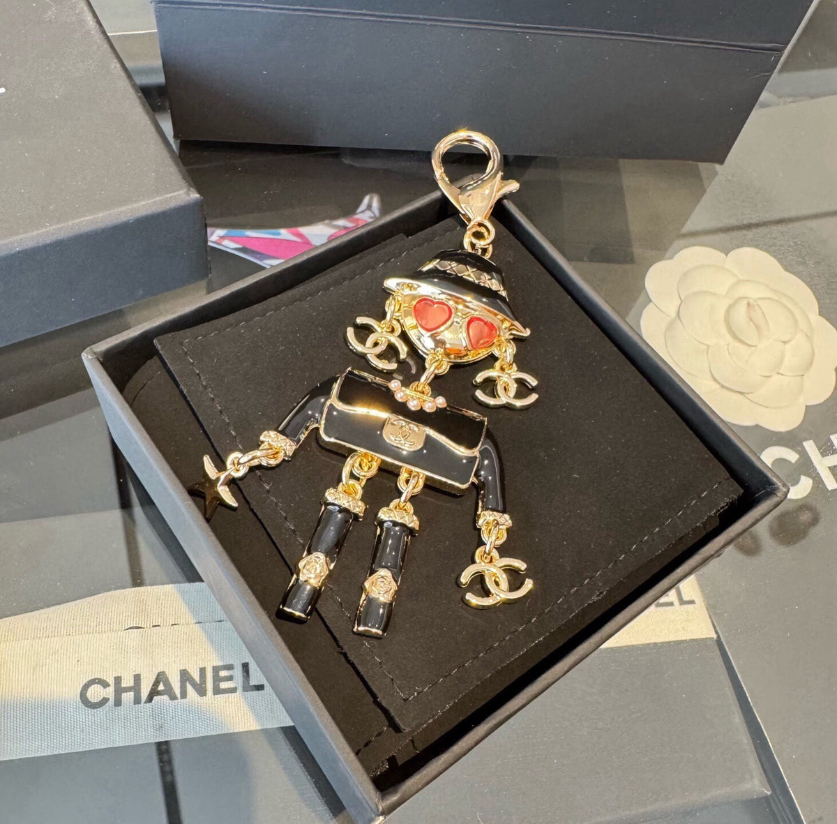 CHANEL Metal Bag Charm Keychain