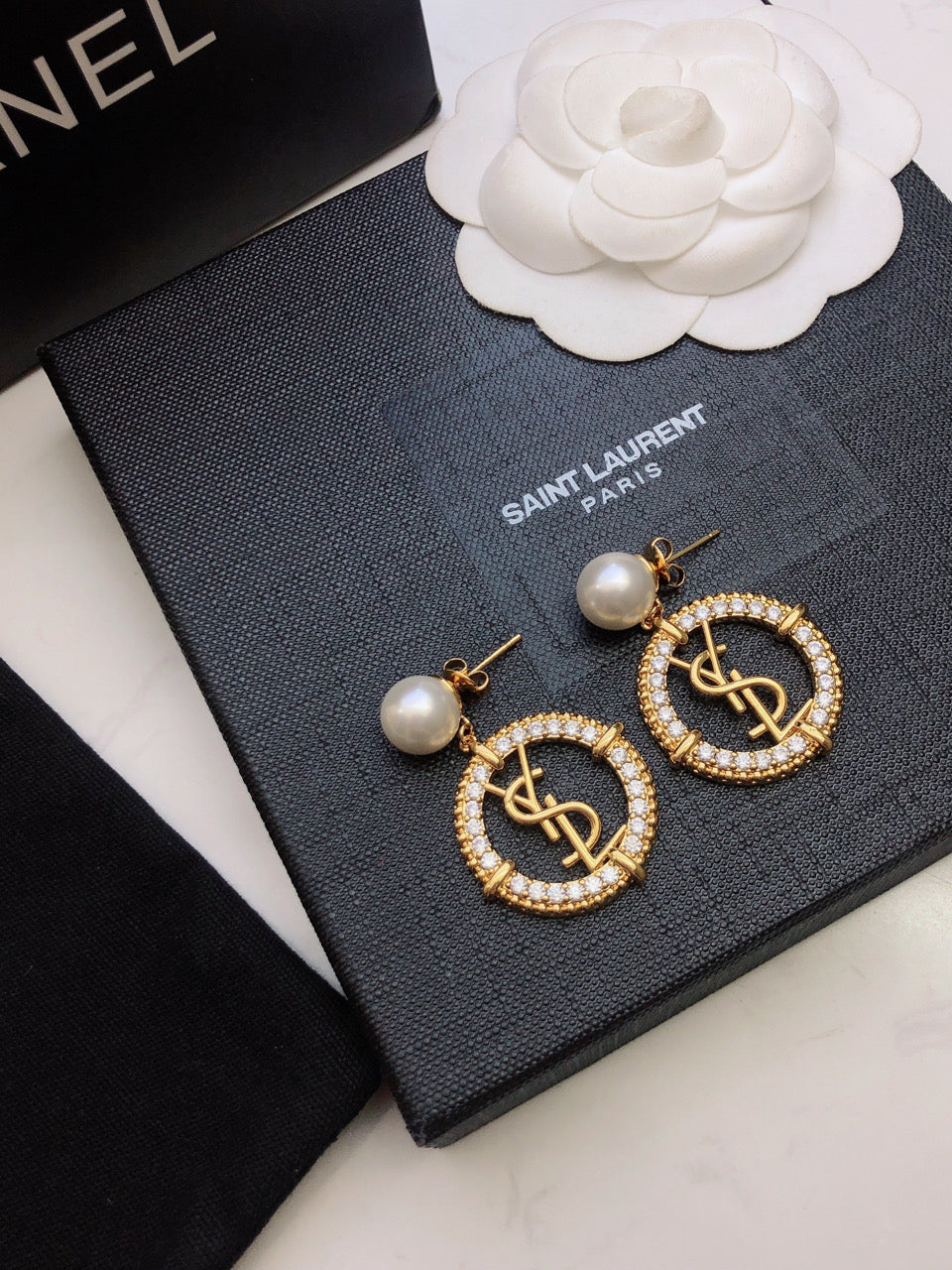 SAINT LAURENT Pearl Earrings