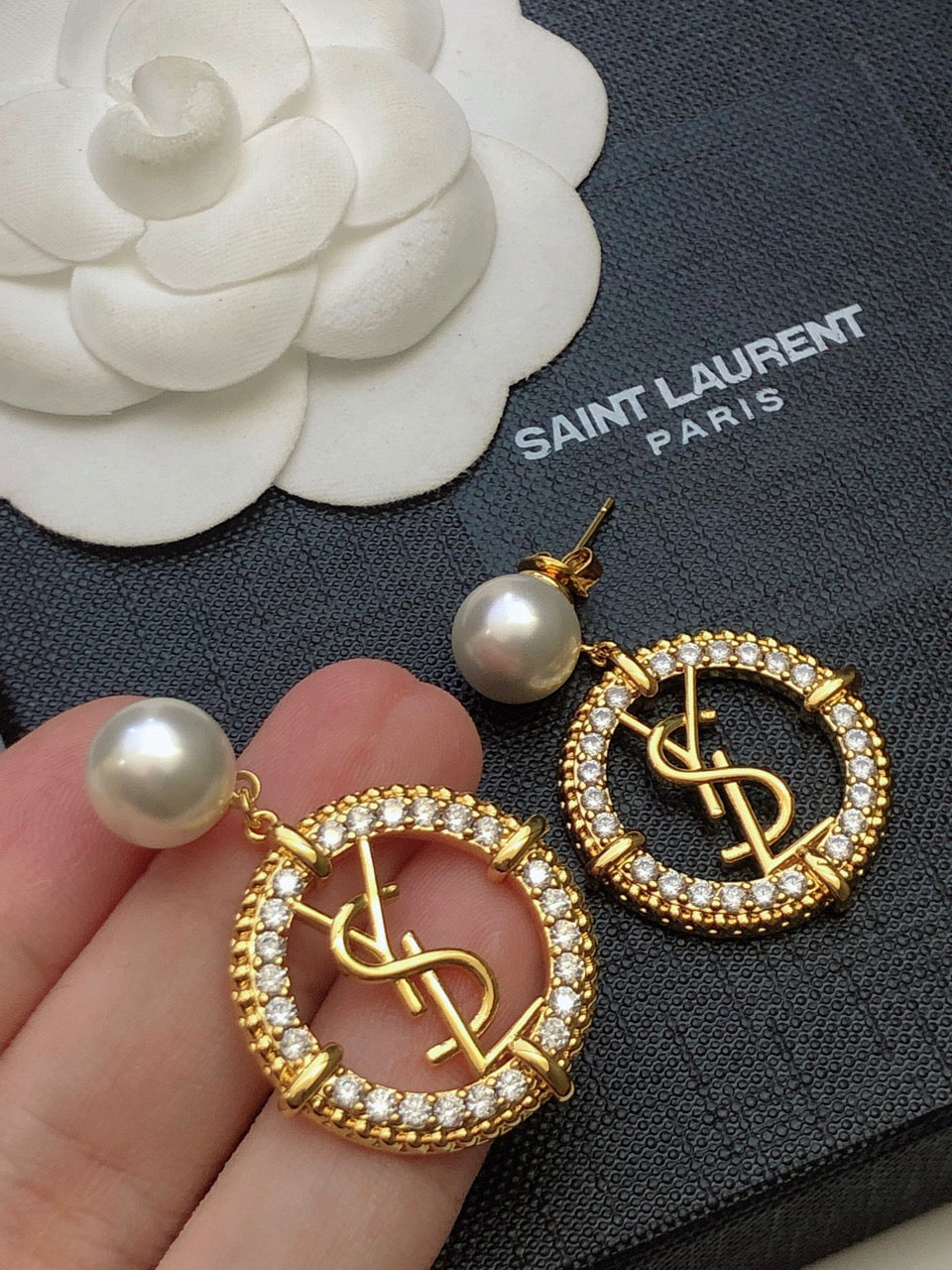 SAINT LAURENT Pearl Earrings