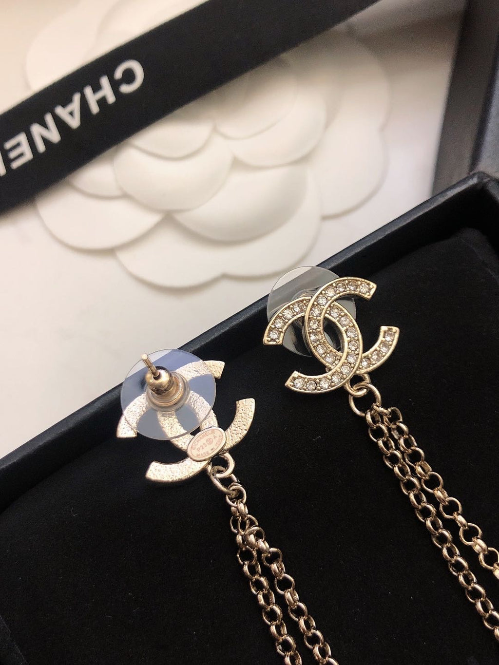 CHANEL P60 Crystal Double-C Tassel Pendant Necklace