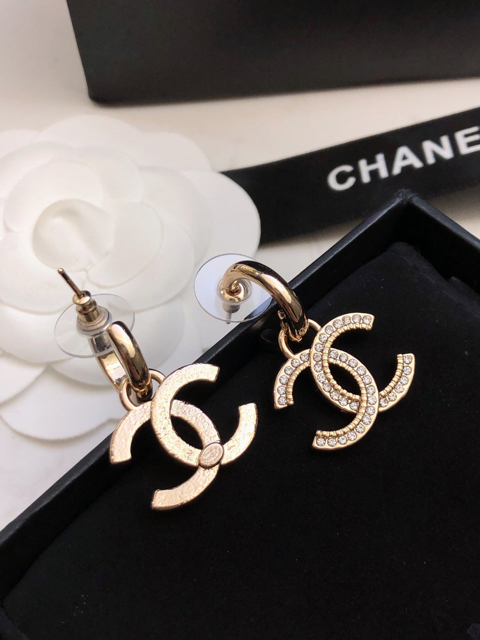 CHANEL Crystal Double-C Earrings