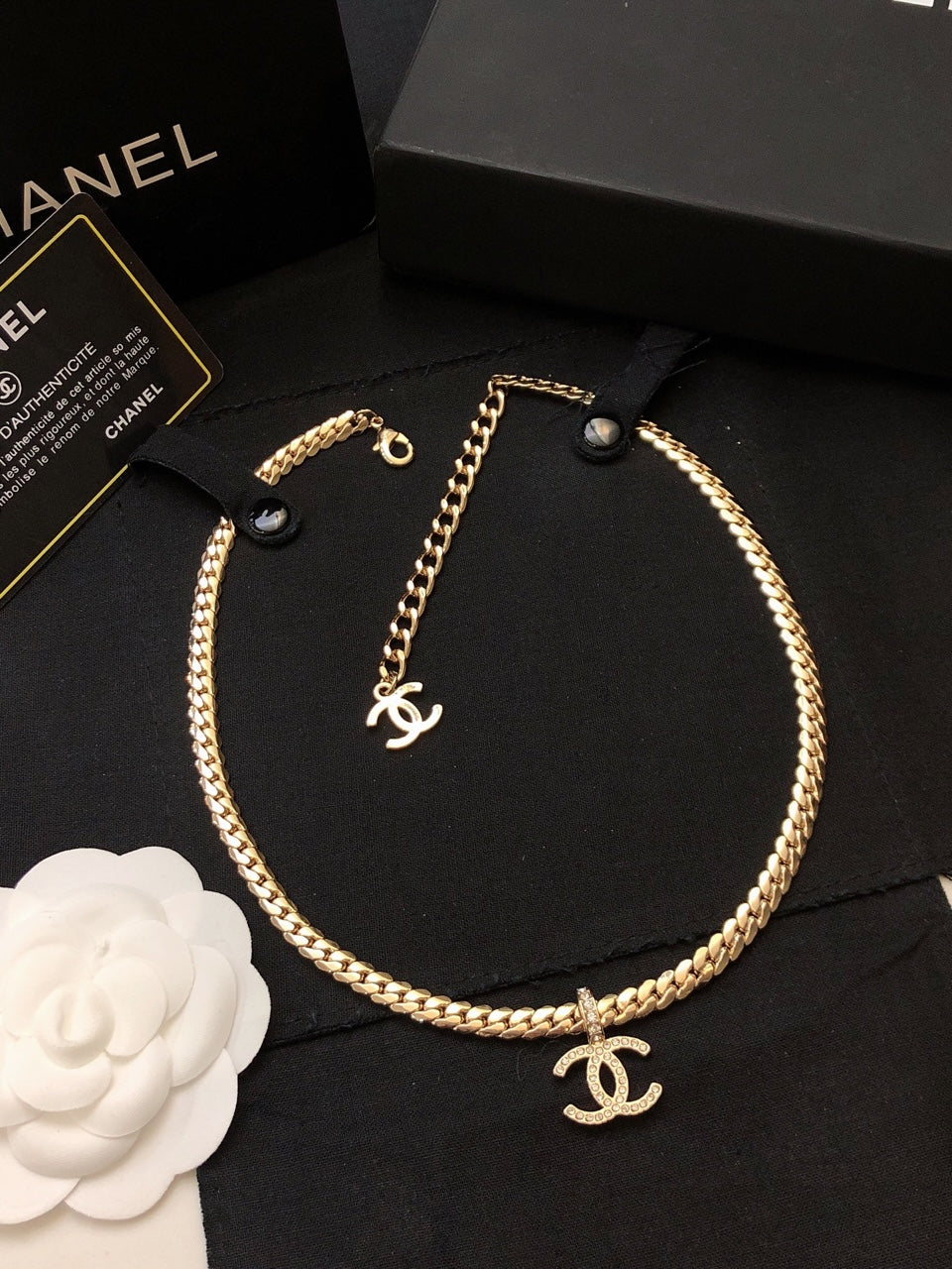 CHANEL Crystal Double-C Necklace
