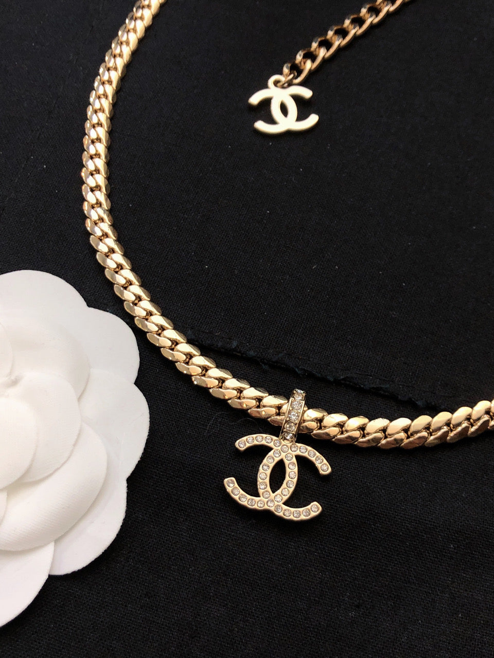 CHANEL Crystal Double-C Necklace